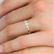 5 - Shirley 3.50 mm Round Opal Three Stone Engagement Ring 