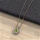 2 - Hazel 7x5 mm Oval Cut Peridot and Round Diamond Double Bail Halo Pendant Necklace 