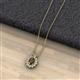 2 - Hazel 7x5 mm Oval Cut Smoky Quartz and Round Diamond Double Bail Halo Pendant Necklace 