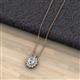 2 - Hazel 7x5 mm Oval Cut Lab Grown Diamond and Round Natural Diamond Double Bail Halo Pendant Necklace 