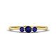 1 - Shirley 4.00 mm Round Blue Sapphire Three Stone Engagement Ring 