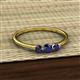 2 - Shirley 4.00 mm Round Blue Sapphire Three Stone Engagement Ring 