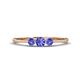 1 - Shirley 4.00 mm Round Tanzanite Three Stone Engagement Ring 