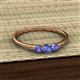 2 - Shirley 4.00 mm Round Tanzanite Three Stone Engagement Ring 