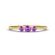 1 - Shirley 4.00 mm Round Amethyst Three Stone Engagement Ring 