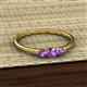 2 - Shirley 4.00 mm Round Amethyst Three Stone Engagement Ring 