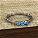 2 - Shirley 4.00 mm Round Blue Topaz Three Stone Engagement Ring 