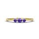 1 - Shirley 4.00 mm Round Iolite Three Stone Engagement Ring 