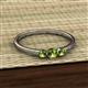2 - Shirley 4.00 mm Round Peridot Three Stone Engagement Ring 