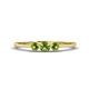1 - Shirley 4.00 mm Round Peridot Three Stone Engagement Ring 