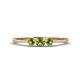 1 - Shirley 4.00 mm Round Peridot Three Stone Engagement Ring 