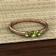 2 - Shirley 4.00 mm Round Peridot Three Stone Engagement Ring 