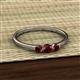 2 - Shirley 4.00 mm Round Red Garnet Three Stone Engagement Ring 