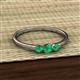 2 - Shirley 4.00 mm Round Emerald Three Stone Engagement Ring 