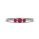1 - Shirley 4.00 mm Round Ruby Three Stone Engagement Ring 