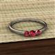 2 - Shirley 4.00 mm Round Ruby Three Stone Engagement Ring 