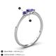 4 - Shirley 4.00 mm Round Iolite Three Stone Engagement Ring 
