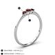 4 - Shirley 4.00 mm Round Red Garnet Three Stone Engagement Ring 