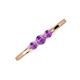 3 - Shirley 4.00 mm Round Amethyst Three Stone Engagement Ring 
