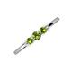 3 - Shirley 4.00 mm Round Peridot Three Stone Engagement Ring 