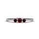 1 - Shirley 4.00 mm Round Red Garnet Three Stone Engagement Ring 