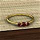 2 - Shirley 4.00 mm Round Red Garnet Three Stone Engagement Ring 