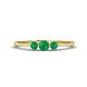 1 - Shirley 4.00 mm Round Emerald Three Stone Engagement Ring 