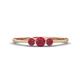 1 - Shirley 4.00 mm Round Ruby Three Stone Engagement Ring 