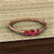 2 - Shirley 4.00 mm Round Ruby Three Stone Engagement Ring 
