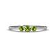 1 - Shirley 4.00 mm Round Peridot Three Stone Engagement Ring 