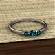 2 - Shirley 4.00 mm Round Blue Diamond Three Stone Engagement Ring 