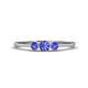 1 - Shirley 4.00 mm Round Tanzanite Three Stone Engagement Ring 