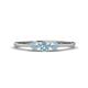 1 - Shirley 4.00 mm Round Aquamarine Three Stone Engagement Ring 