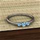 2 - Shirley 4.00 mm Round Aquamarine Three Stone Engagement Ring 