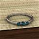 2 - Shirley 4.00 mm Round London Blue Topaz Three Stone Engagement Ring 