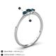 4 - Shirley 4.00 mm Round London Blue Topaz Three Stone Engagement Ring 