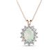 1 - Hazel 8x6 mm Oval Cut Opal and Round Diamond Double Bail Halo Pendant Necklace 