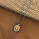 2 - Hazel 8x6 mm Oval Cut Citrine and Round Diamond Double Bail Halo Pendant Necklace 