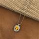 2 - Hazel 8x6 mm Oval Cut Citrine and Round Diamond Double Bail Halo Pendant Necklace 