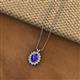 2 - Hazel 8x6 mm Oval Cut Iolite and Round Diamond Double Bail Halo Pendant Necklace 