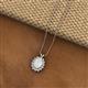 2 - Hazel 8x6 mm Oval Cut Opal and Round Diamond Double Bail Halo Pendant Necklace 