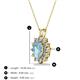 3 - Hazel 7x5 mm Oval Cut Aquamarine and Round Diamond Double Bail Halo Pendant Necklace 