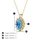 3 - Hazel 7x5 mm Oval Cut Blue Topaz and Round Diamond Double Bail Halo Pendant Necklace 