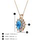 3 - Hazel 7x5 mm Oval Cut Blue Topaz and Round Diamond Double Bail Halo Pendant Necklace 