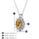 3 - Hazel 7x5 mm Oval Cut Citrine and Round Diamond Double Bail Halo Pendant Necklace 