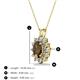 3 - Hazel 7x5 mm Oval Cut Smoky Quartz and Round Diamond Double Bail Halo Pendant Necklace 