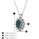 3 - Hazel 7x5 mm Oval Cut London Blue Topaz and Round Diamond Double Bail Halo Pendant Necklace 
