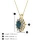 3 - Hazel 7x5 mm Oval Cut London Blue Topaz and Round Diamond Double Bail Halo Pendant Necklace 