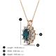 3 - Hazel 7x5 mm Oval Cut London Blue Topaz and Round Diamond Double Bail Halo Pendant Necklace 