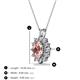 3 - Hazel 7x5 mm Oval Cut Morganite and Round Diamond Double Bail Halo Pendant Necklace 